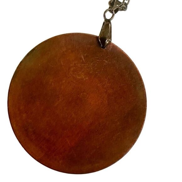 Copper blue circle pendant necklace - Picture 4 of 9